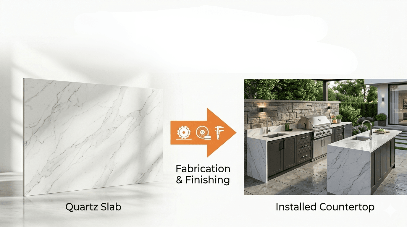 From quartz slab to custom installation
